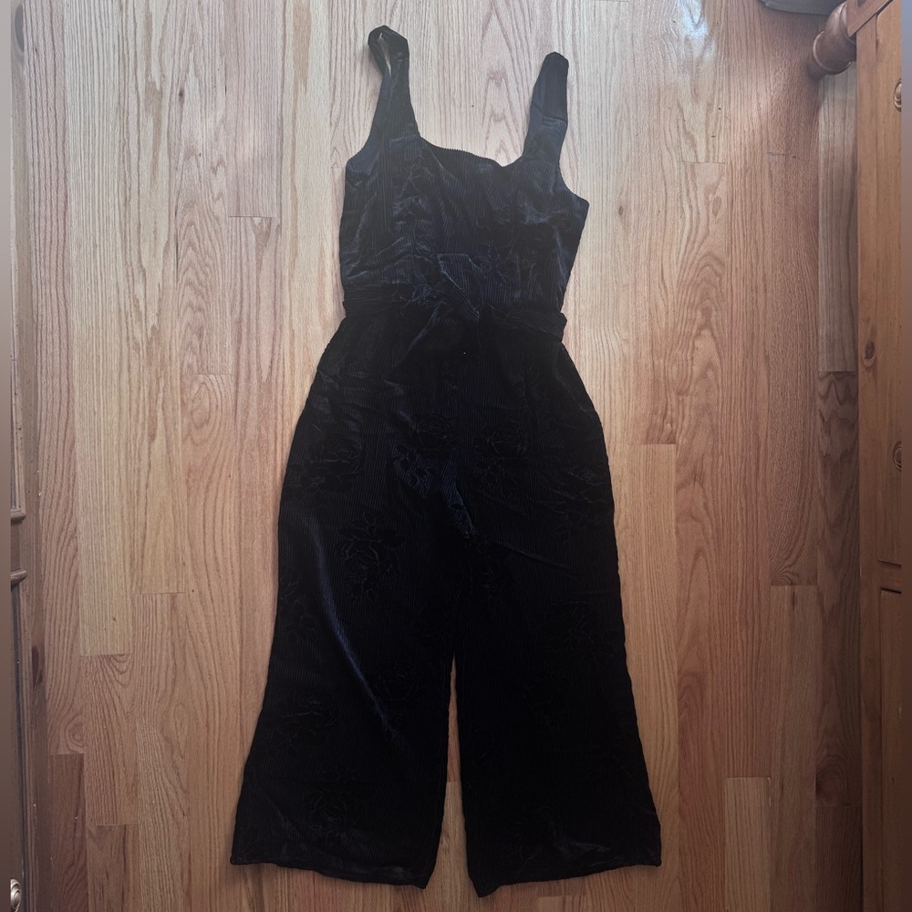 Moulinette Soeurs by Anthropologie Black Velvet Jumpsuit, 12